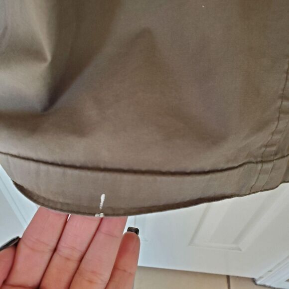 J. Jill  Hooded Womens Coat Khaki L All-Weather - Picture 6 of 10